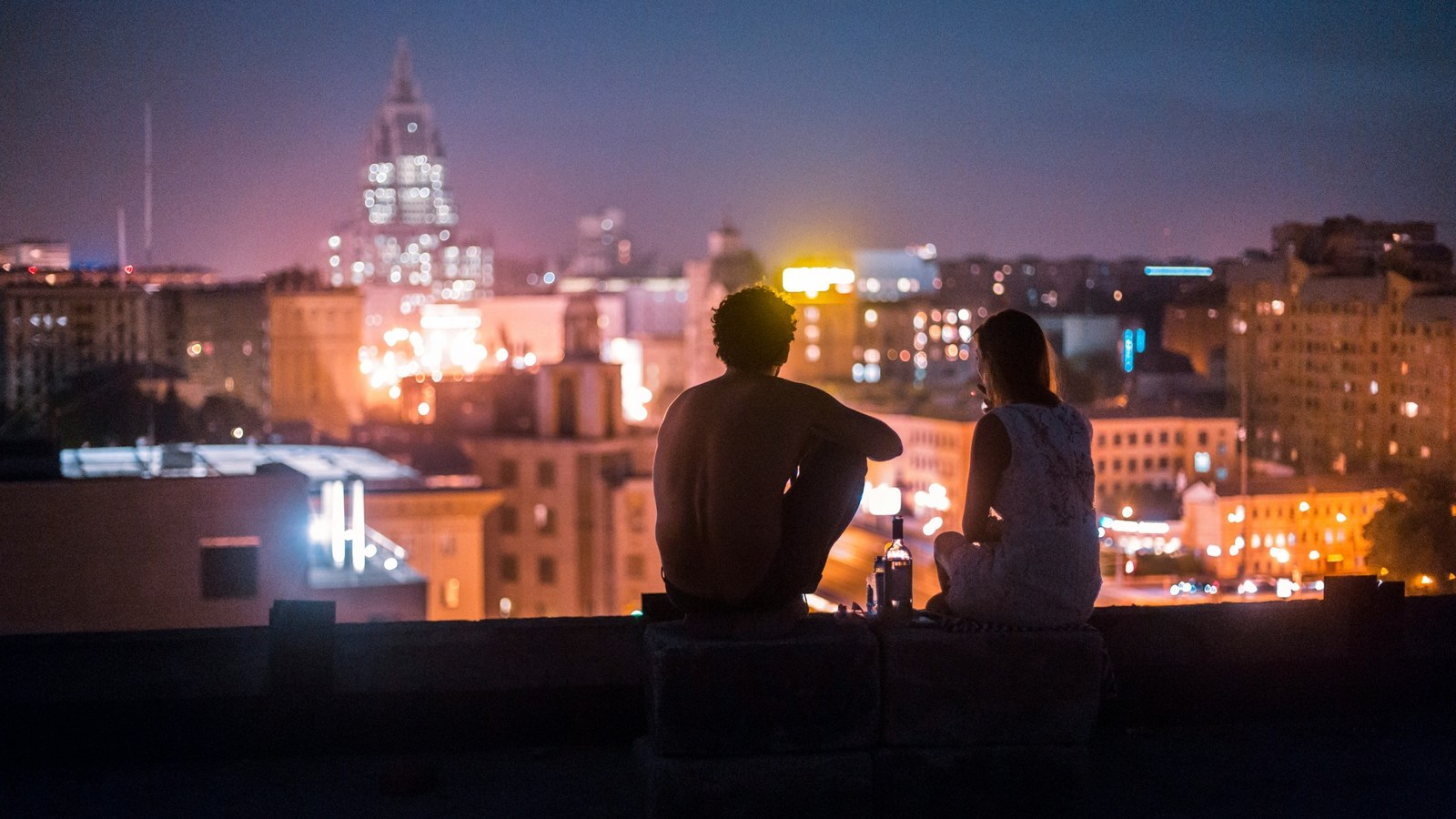 Couple enjoying a warm first date conversation
